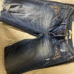 Hollister Blue Embroidered Women Jeans
